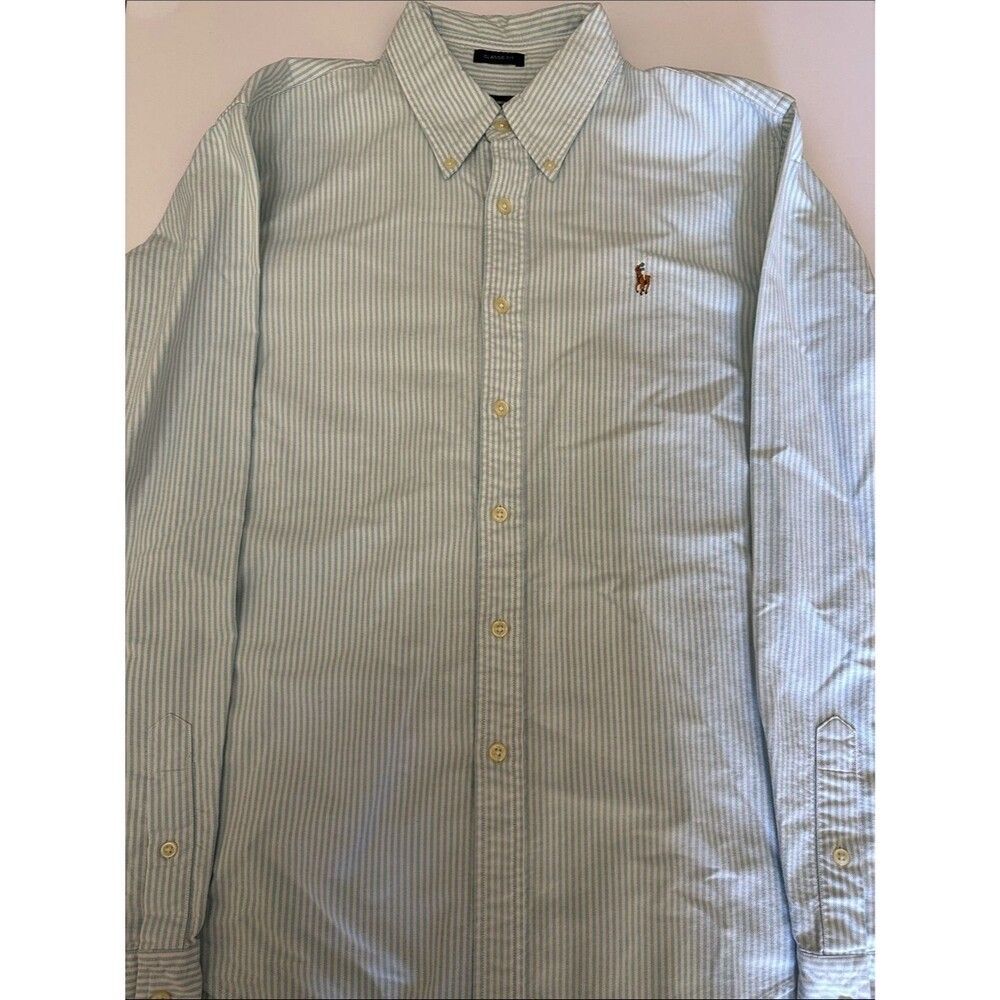 Polo by Ralph Lauren Pale Blue & White Striped Button-Down Shirt